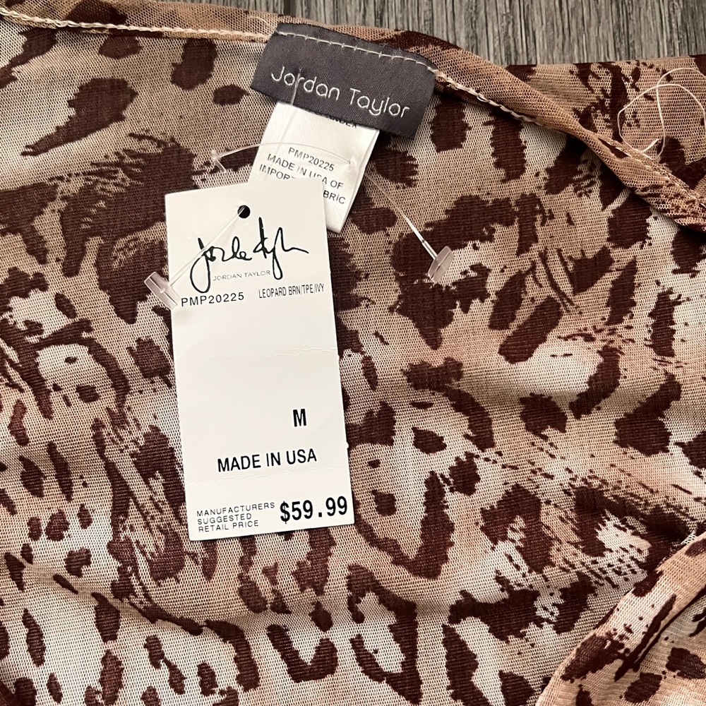 Jordan Taylor Animal Print Blouse in Brown and Tan